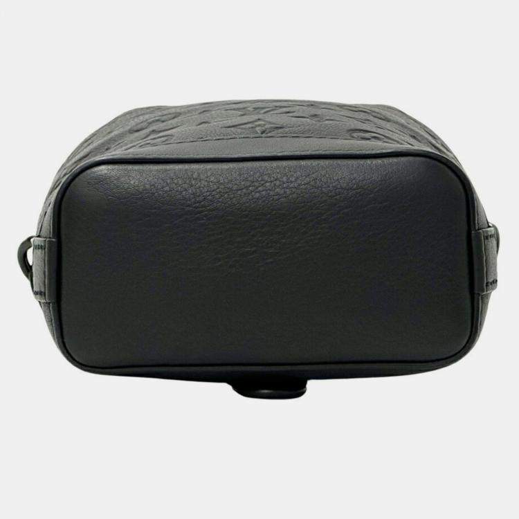 Pre Owned Louis Vuitton Monogram Shadow Shoulder Bag In Empreinte Nylon Noe Swing Noir Bucket