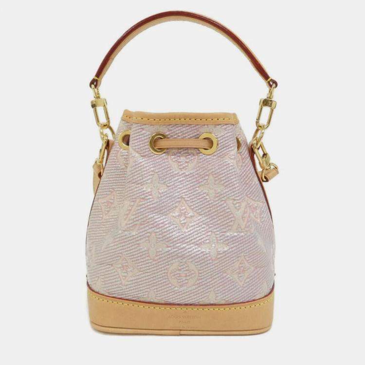 Pre Owned Louis Vuitton Monogram Laminated Jacquard Nano Noe Shoulder Bag