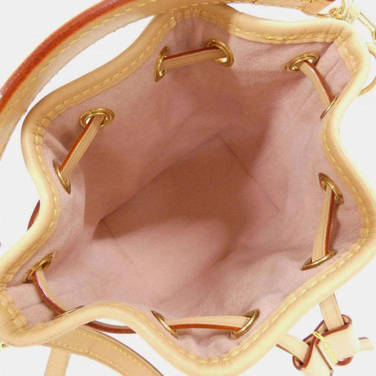 Pre Owned Louis Vuitton Monogram Laminated Jacquard Nano Noe Shoulder Bag