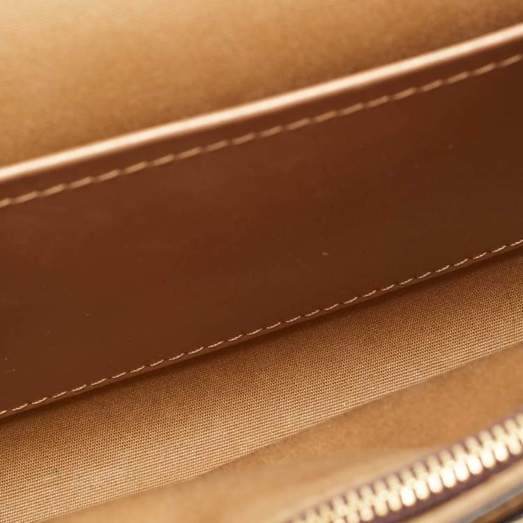 Pre Owned Louis Vuitton Beige Patent Leather Chain Louise MM Bag