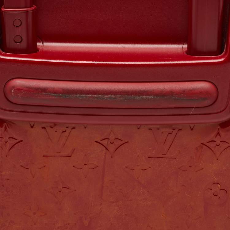 Pre Owned Louis Vuitton Rouge Grenadine Monogram Vernis Pegase 45 Trolley Luggage