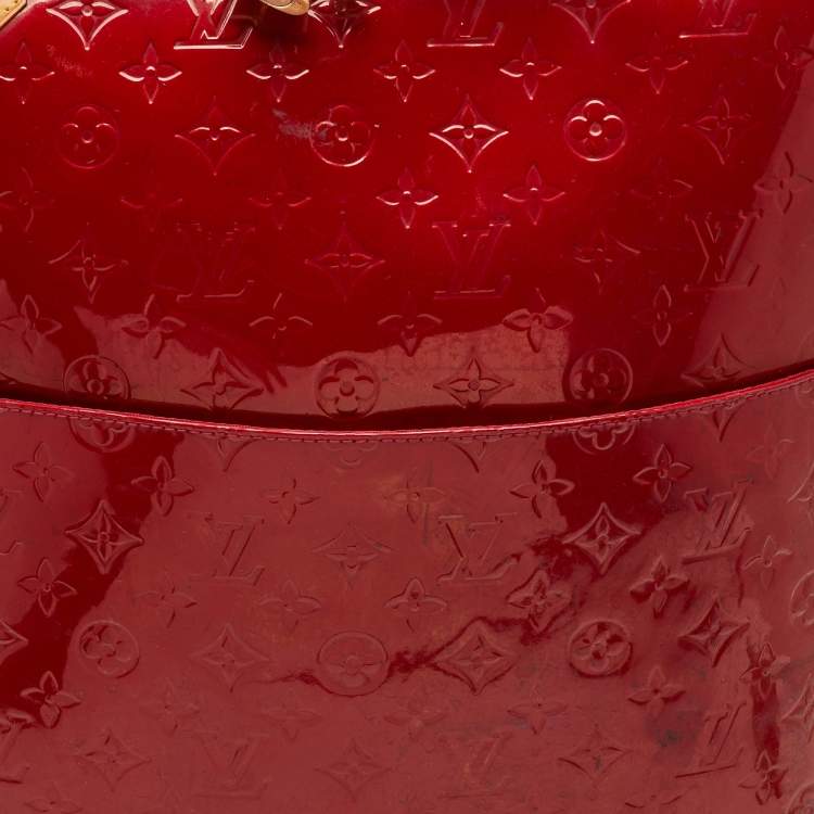 Pre Owned Louis Vuitton Rouge Grenadine Monogram Vernis Pegase 45 Trolley Luggage
