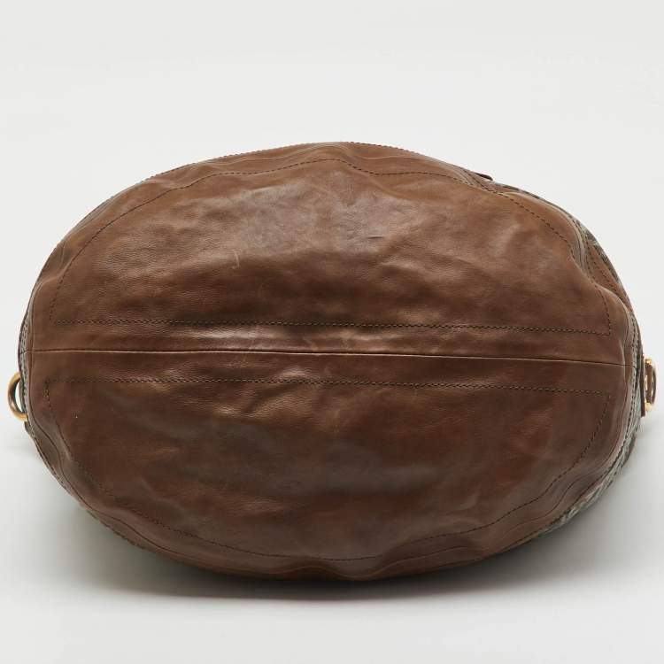 Pre Owned Louis Vuitton Grey/Khaki Monogram Jacquard Fabric and Leather Limited Edition Aviator Bag