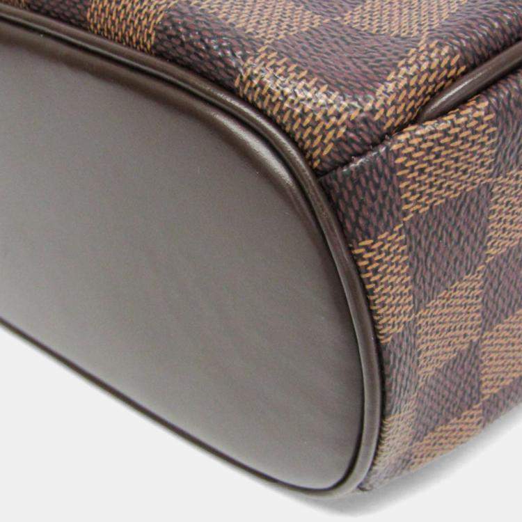 Pre Owned Louis Vuitton Sarria Horizontal Brown Damier Ebene Canvas Top Handle Bag