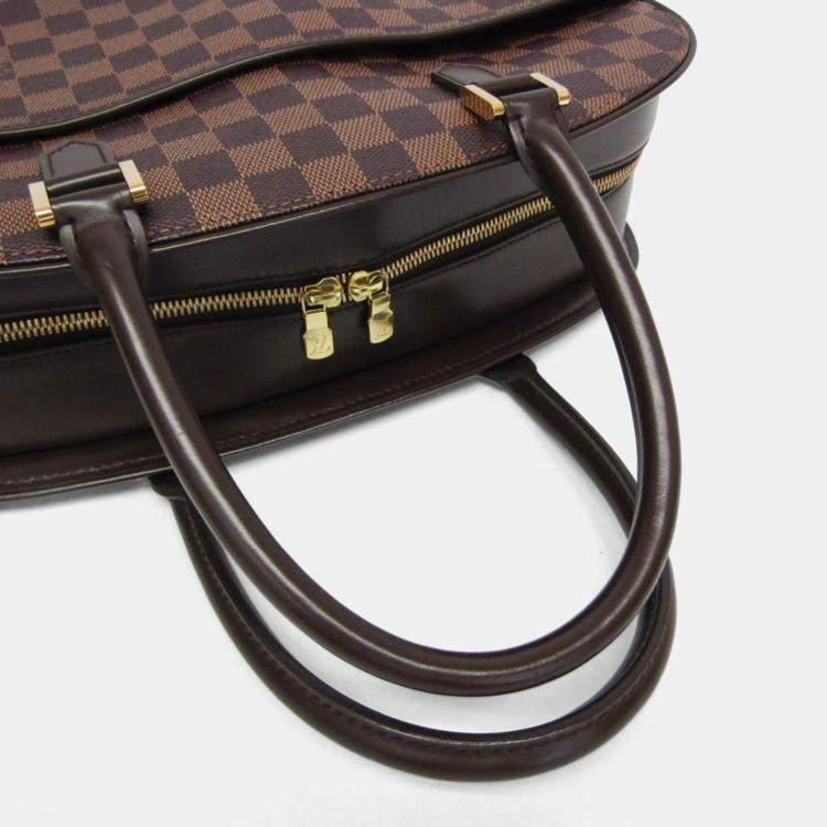 Pre Owned Louis Vuitton Sarria Horizontal Brown Damier Ebene Canvas Top Handle Bag