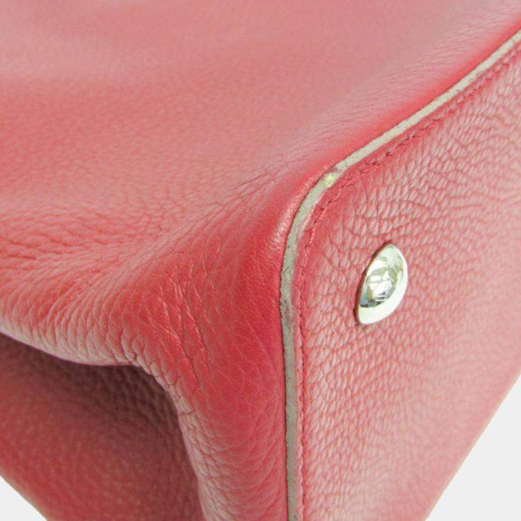 Pre Owned Louis Vuitton Capucines GM Red Taurillon Leather Top Handle Bag