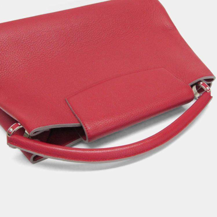 Pre Owned Louis Vuitton Capucines GM Red Taurillon Leather Top Handle Bag