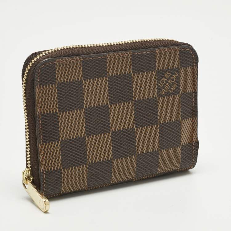 Pre Owned Louis Vuitton Damier Ebene Canvas Zippy Coin Purse