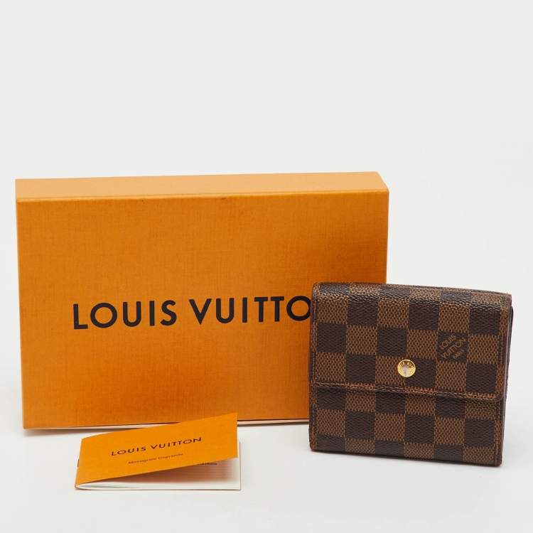 Pre Owned Louis Vuitton Damier Ebene Canvas Elise Wallet
