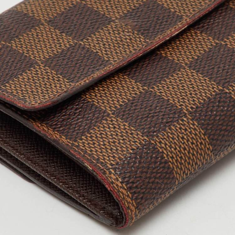 Pre Owned Louis Vuitton Damier Ebene Canvas Elise Wallet