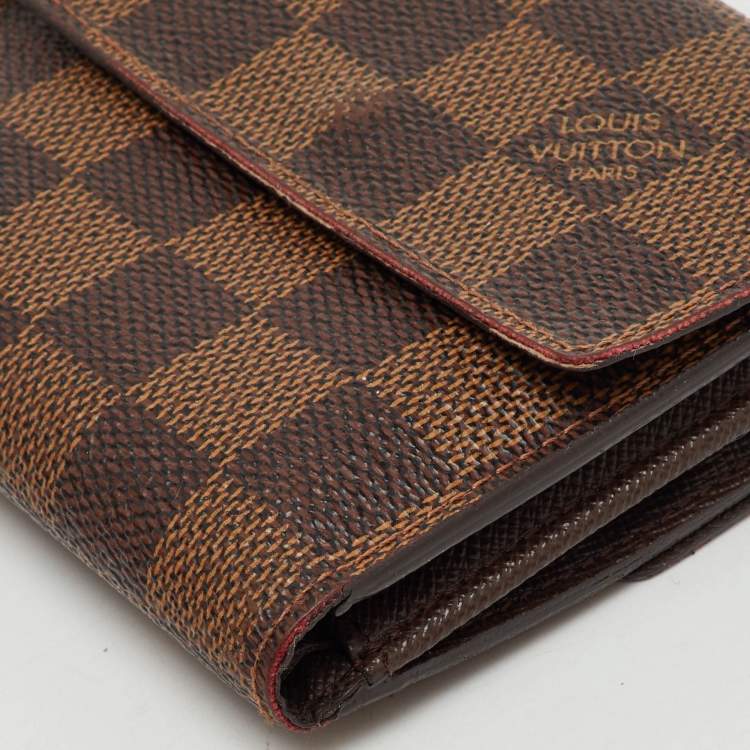 Pre Owned Louis Vuitton Damier Ebene Canvas Elise Wallet