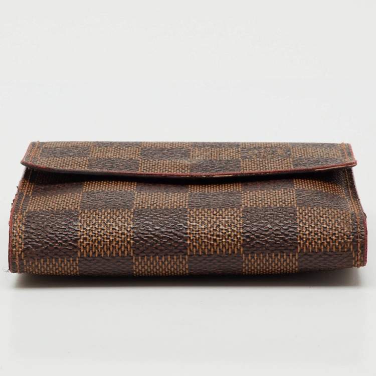 Pre Owned Louis Vuitton Damier Ebene Canvas Elise Wallet
