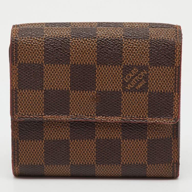 Pre Owned Louis Vuitton Damier Ebene Canvas Elise Wallet