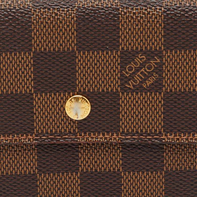 Pre Owned Louis Vuitton Damier Ebene Canvas Elise Wallet