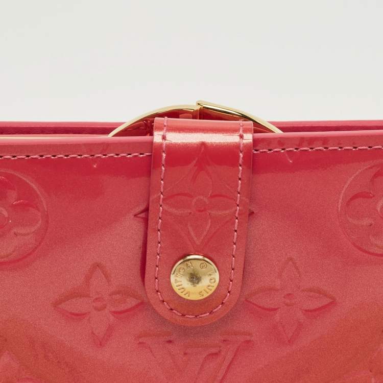 Pre Owned Louis Vuitton Framboise Monogram Vernis French Purse Wallet 