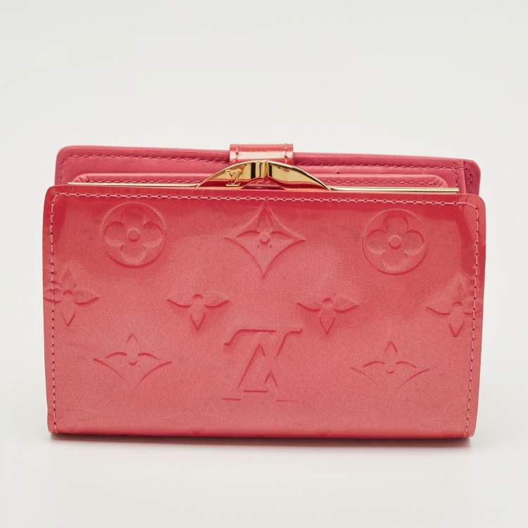 Pre Owned Louis Vuitton Framboise Monogram Vernis French Purse Wallet 