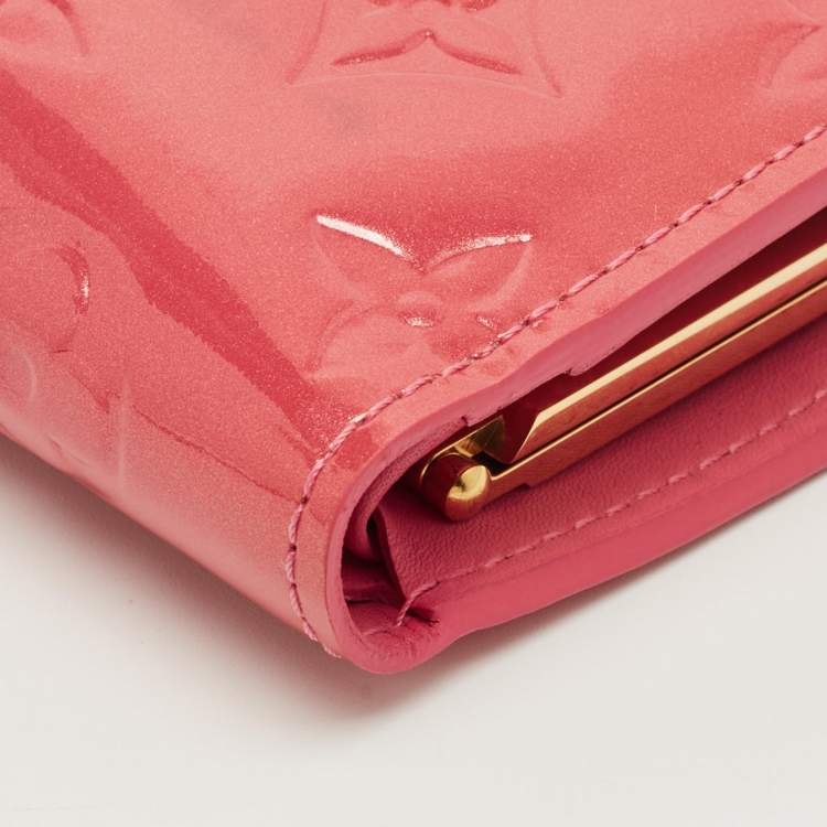 Pre Owned Louis Vuitton Framboise Monogram Vernis French Purse Wallet 