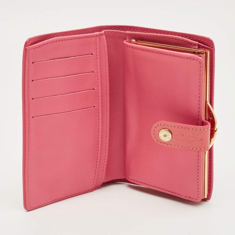 Pre Owned Louis Vuitton Framboise Monogram Vernis French Purse Wallet 