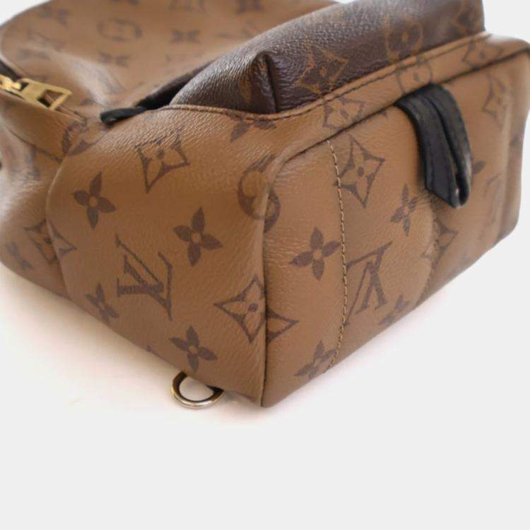 Pre Owned Louis Vuitton Palm Springs Mini Brown, Tan Monogram Coated Canvas Mini Backpack