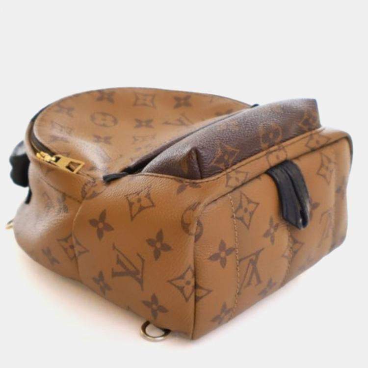 Pre Owned Louis Vuitton Palm Springs Mini Brown, Tan Monogram Coated Canvas Mini Backpack