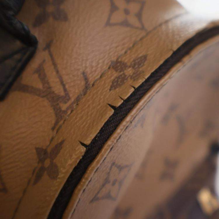 Pre Owned Louis Vuitton Palm Springs Mini Brown, Tan Monogram Coated Canvas Mini Backpack