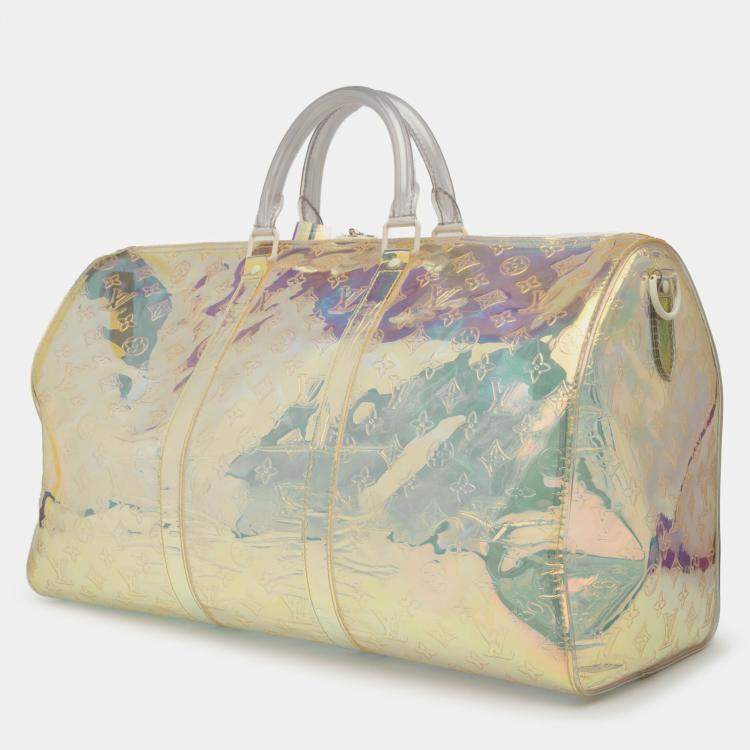 Pre Owned Louis Vuitton Monogram Prism Keepall Bandouliere 50 Multicolor PVC Coated Canvas Duffel Bag