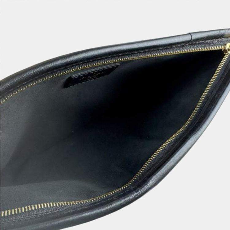 Pre Owned Louis Vuitton Saint Jacques Beige Black Raffia Leather Shoulder Tote Bag