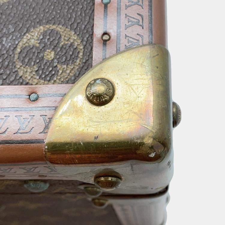Pre Owned Louis Vuitton Monogram Visten Trunk 70 Brown Monogram Canvas Travel Bag