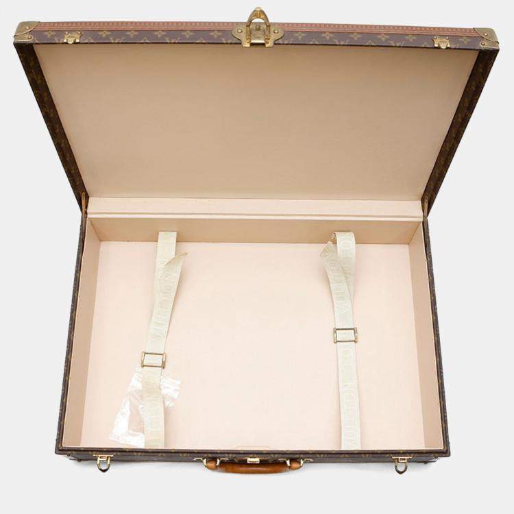 Pre Owned Louis Vuitton Monogram Visten Trunk 70 Brown Monogram Canvas Travel Bag