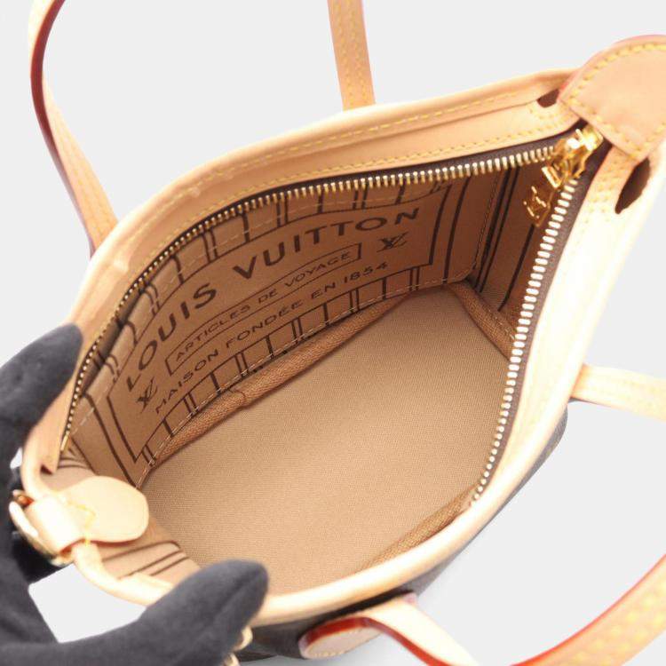 Pre Owned Louis Vuitton Neverfull BB Brown Monogram Coated Canvas and Leather Mini Bag