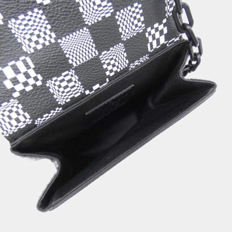 Pre Owned Louis Vuitton Damier Distorted Steamer XS Damier Coated Canvas Shoulder Bag