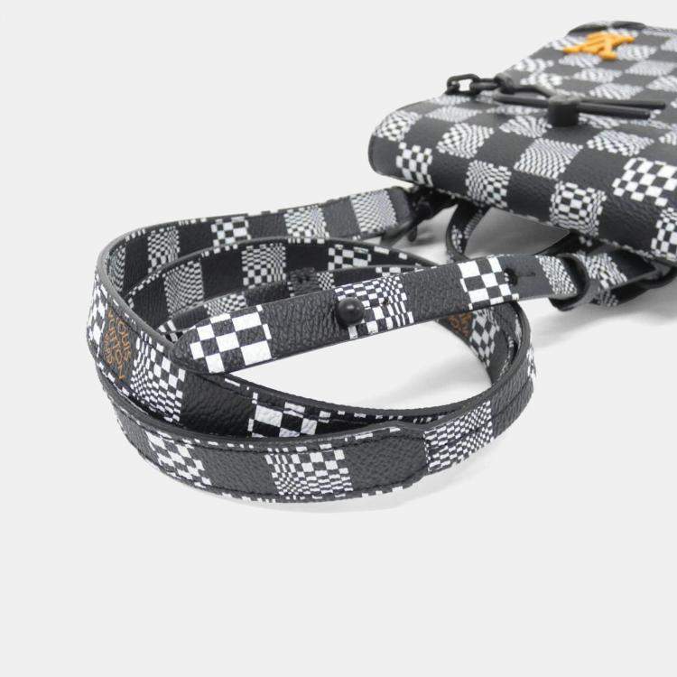 Pre Owned Louis Vuitton Damier Distorted Steamer XS Damier Coated Canvas Shoulder Bag