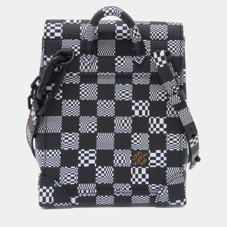 Pre Owned Louis Vuitton Damier Distorted Steamer XS Damier Coated Canvas Shoulder Bag