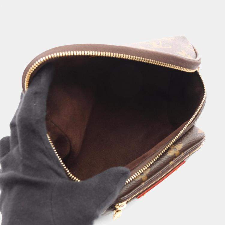Pre Owned Louis Vuitton Monogram Mini Brown Coated Canvas and Leather Bum Bag