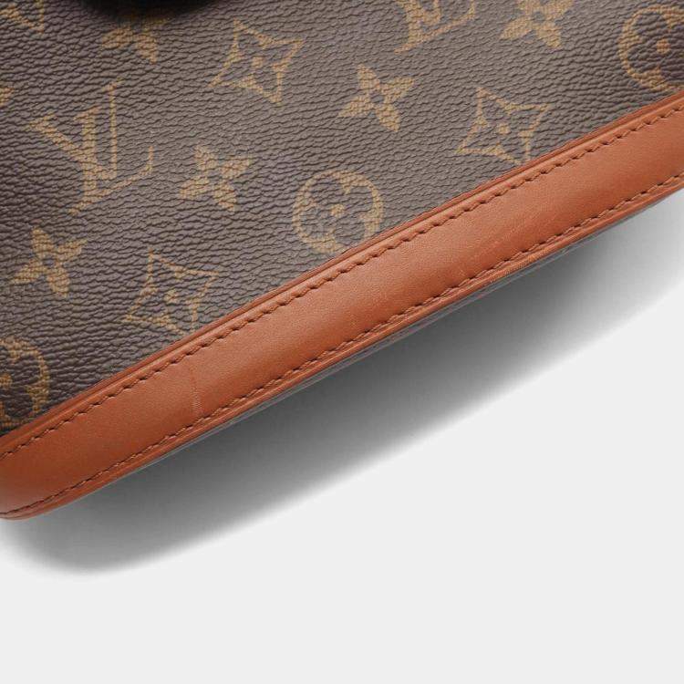 Pre Owned Louis Vuitton Dauphine Brown Monogram Reverse Coated Canvas, Leather Backpack