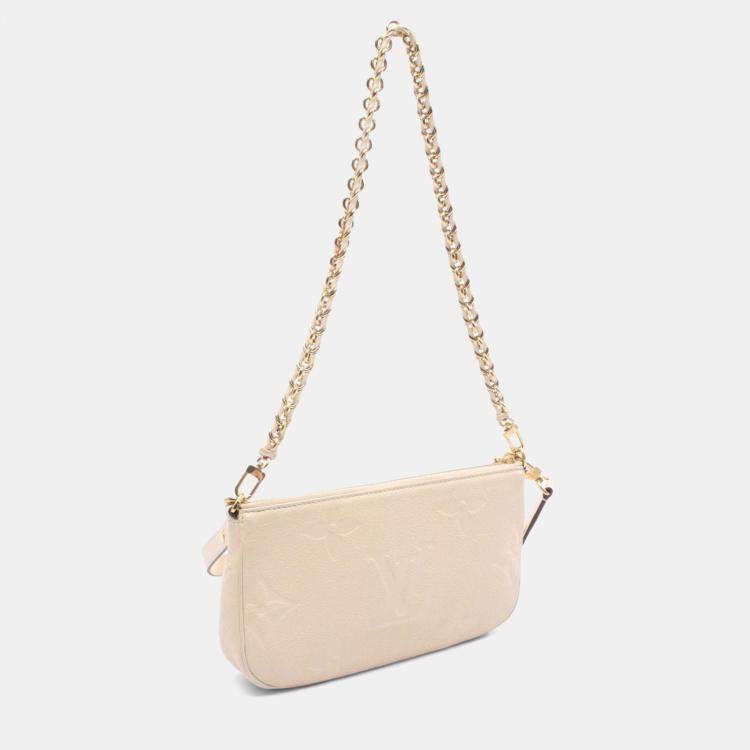 Pre Owned Louis Vuitton Multi Pochette Accessoires Cream Monogram Empreinte Leather Shoulder Bag