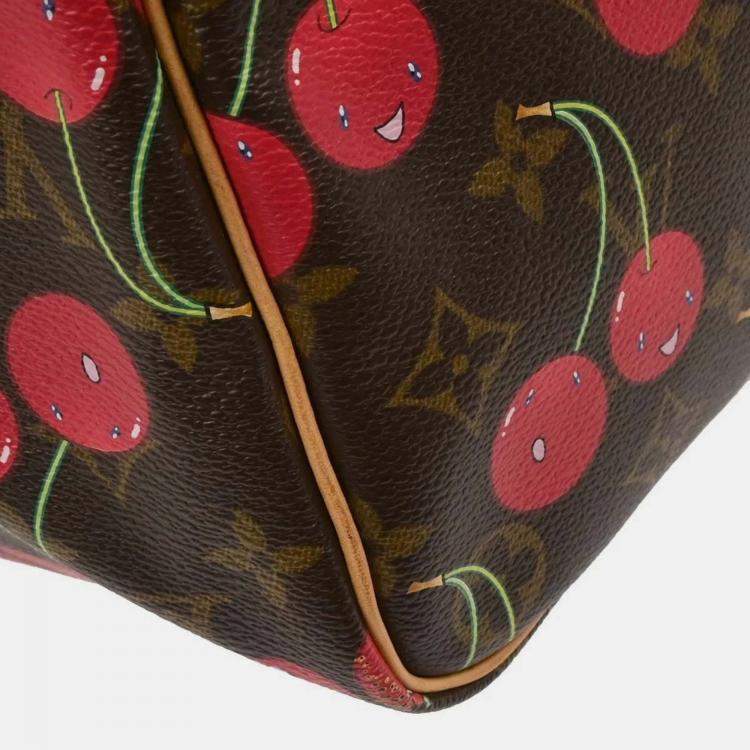 Pre Owned Louis Vuitton Keepall 45 Brown Red Monogram Canvas Duffle Bag