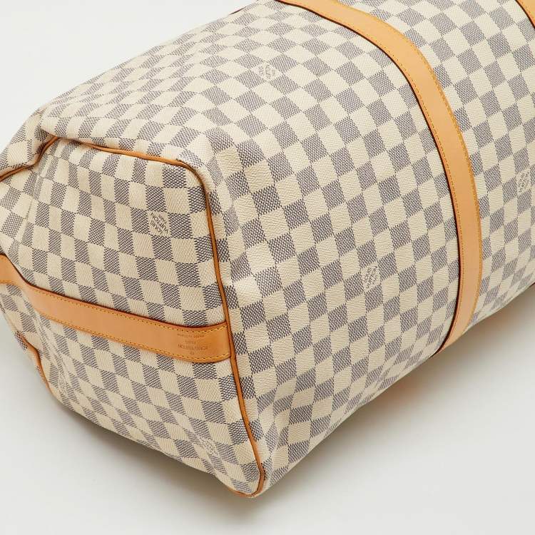 Pre Owned Louis Vuitton Damier Azur Canvas Keepall Bandoulière 55 Bag