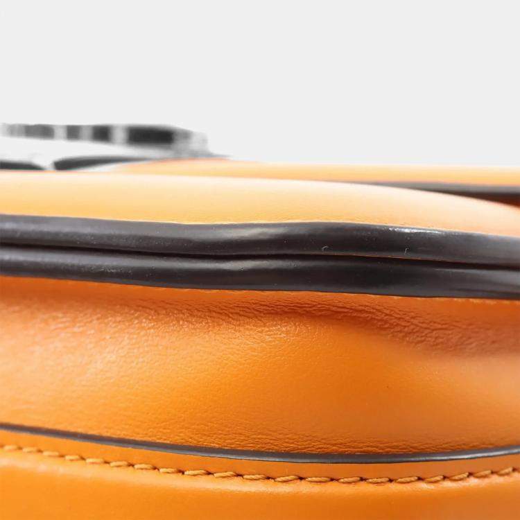 Pre Owned Louis Vuitton Pont 9 Orange Leather Crossbody Bag