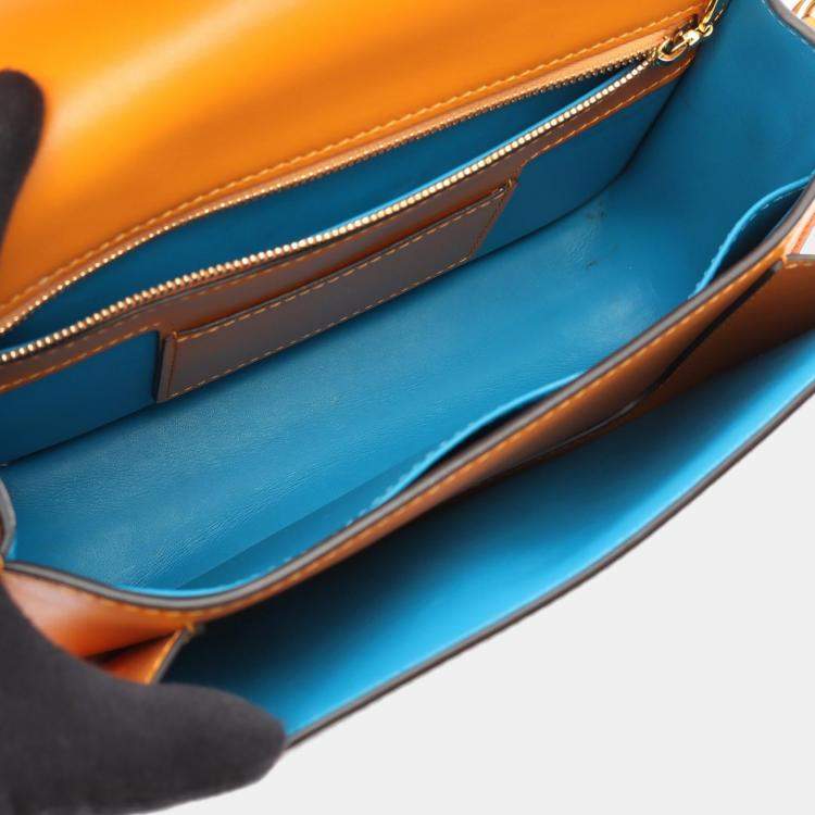 Pre Owned Louis Vuitton Pont 9 Orange Leather Crossbody Bag