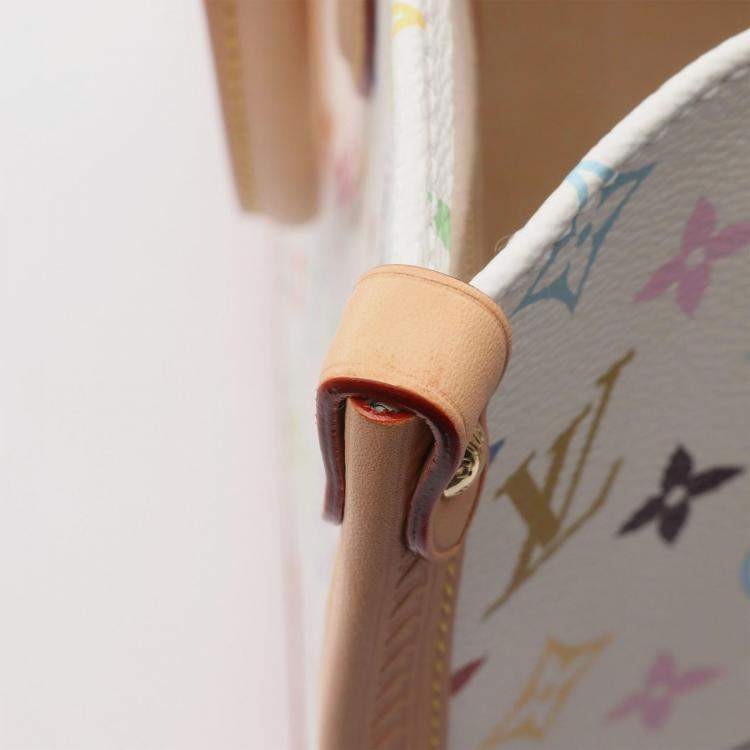 مملوكة مسبقًا Louis Vuitton Takashi Murakami OnTheGo Trunk MM White Monogram Canvas Tote Bag