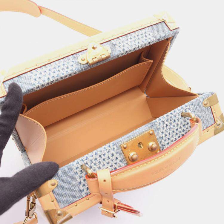 Pre Owned Louis Vuitton Handle Trunk Blue Damier Denim Canvas Shoulder Bag