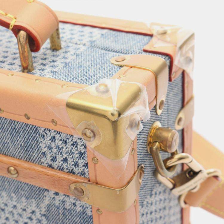 Pre Owned Louis Vuitton Handle Trunk Blue Damier Denim Canvas Shoulder Bag