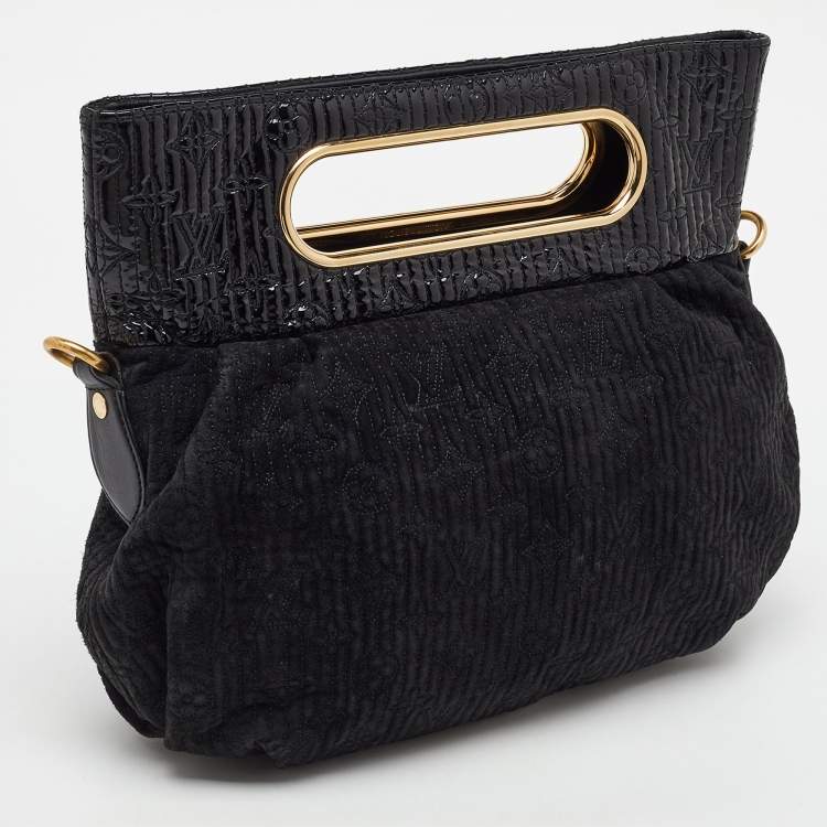 Pre Owned Louis Vuitton Black Suede and Patent Leather Limited Edition Motard Afterdark Bag