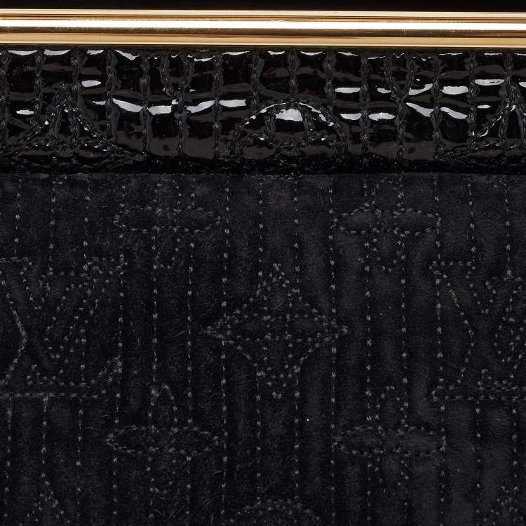 Pre Owned Louis Vuitton Black Suede and Patent Leather Limited Edition Motard Afterdark Bag