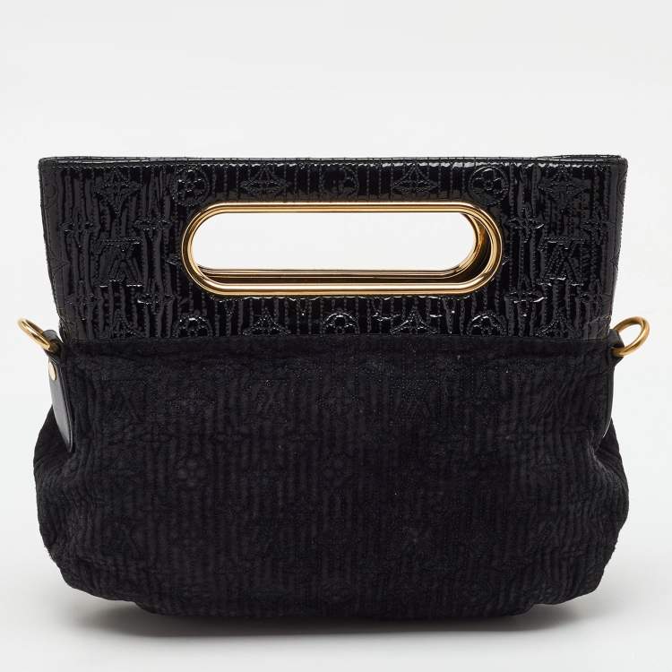 Pre Owned Louis Vuitton Black Suede and Patent Leather Limited Edition Motard Afterdark Bag