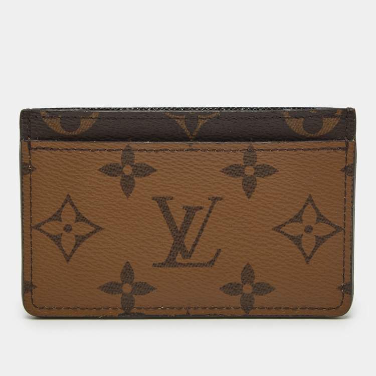 Pre Owned Louis Vuitton Monogram Reverse Canvas Card Holder