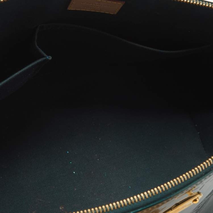 Pre Owned Louis Vuitton Green Monogram Vernis Bellevue PM Bag