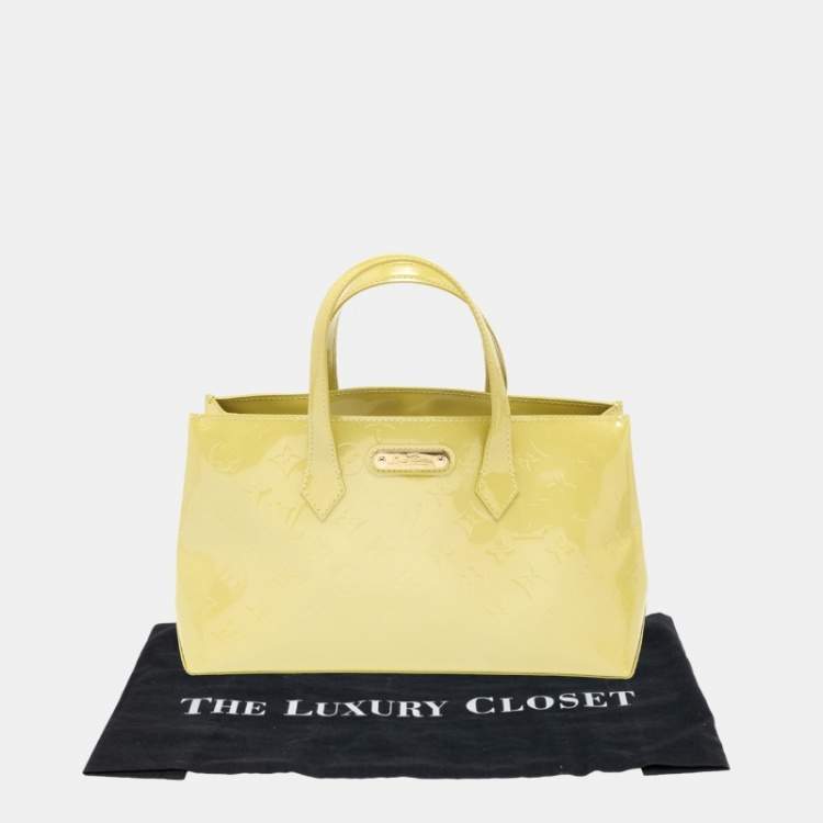 Pre Owned Louis Vuitton Vert Impression Monogram Vernis Wilshire PM Bag