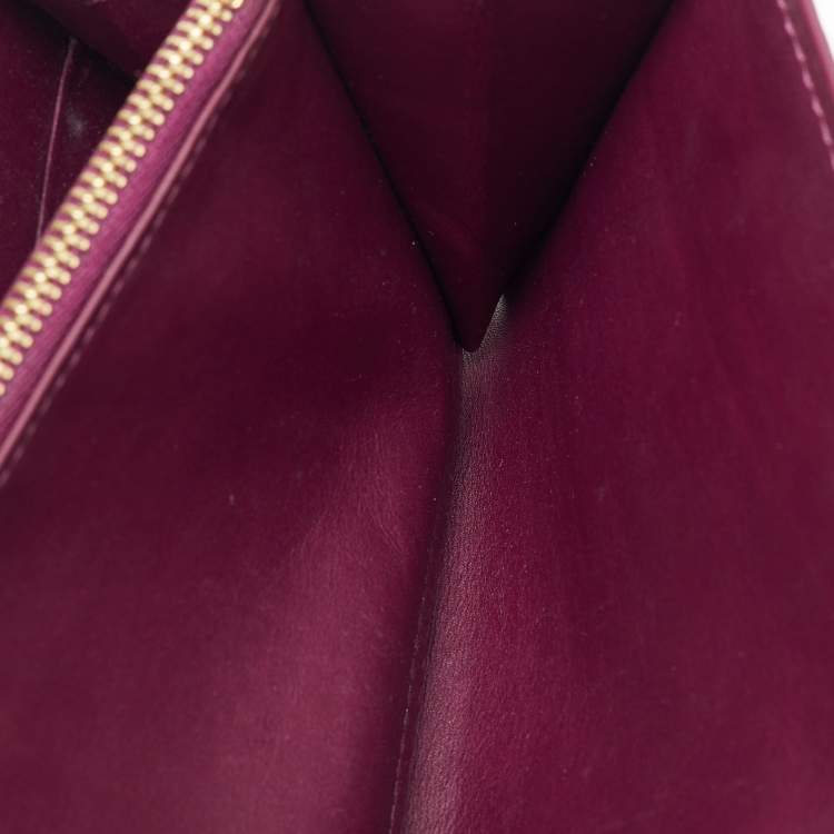 Pre Owned Louis Vuitton Violette Monogram Vernis Sarah Long Wallet